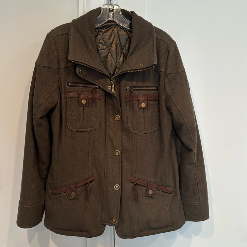 SKEA Olive Green Women's Wool Blend Jacket